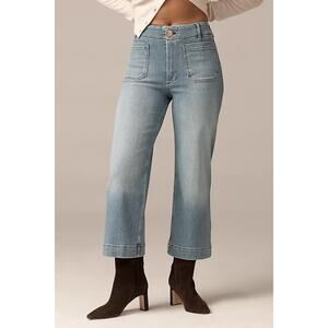 Anthropologie Maeve The Colette Crop High-Rise Wide-Leg Jeans Blue Sz 28P